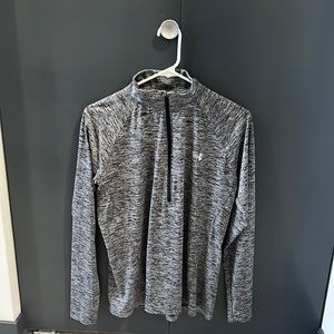 Under Armour Shirt Womens Large Blue & Gray 1/4 Zip Long Sleeve
